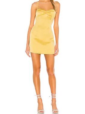 NBD Debra Mini Dress in Antique Gold, size M.